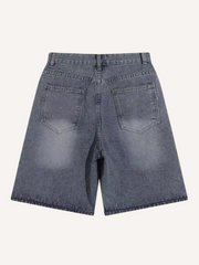 Graphic Embroidery Denim Shorts