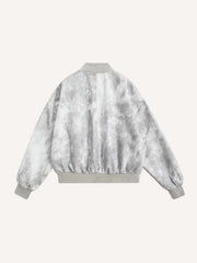 Tie-dye Graphic Print Baseball Jacket