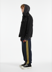 Fleece Vintage Side Stripe Drape Paratrooper Machete Wide Leg Pants - 2488