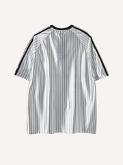 Butterfly&Graphic&Letter&Stripe Print V Neck T-shirt