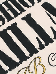 Retro Letter Print Waffle Simplicity Long-Sleeved T-Shirt