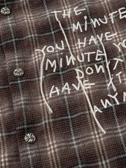 Cotton Street Distressed Plaid Faux Two-Piece Shirt