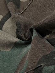 Retro Double Waist Camouflage Barrel Jeans