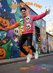 Cute skull baseball jacket