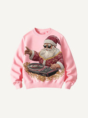 DJ Santa Claus will be playing passionately for you on a crew neck sweatshirt