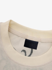 Retro Letter Print Waffle Simplicity Long-Sleeved T-Shirt