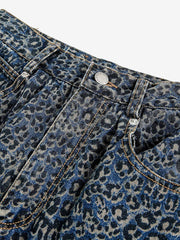 Denim Street Leopard Print Barrel Jeans - 2458