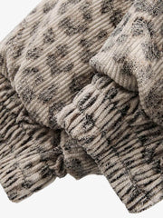 Cotton Cheetah Print Mink Fur Hooded Jacket