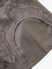 Thorn Embroidery Suede T-Shirt