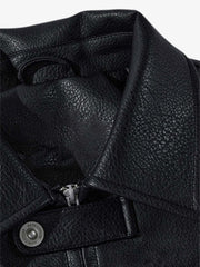 Faux Leather Vintage Street Black Air Jacket - 1821