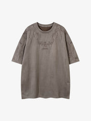 Thorn Embroidery Suede T-Shirt