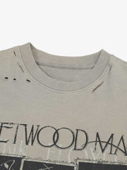 Jersey Distressed Camouflage Faux Two-Piece Graphic T-Shirt