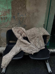 Cotton Cheetah Print Mink Fur Hooded Jacket