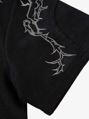Thorn Embroidery Suede T-Shirt
