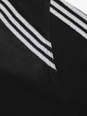 Denim Contrast Striped Stitching Barrel Jeans