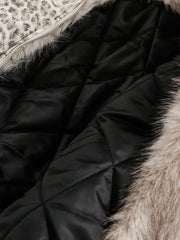 Cotton Cheetah Print Mink Fur Hooded Jacket