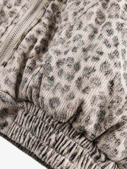 Cotton Cheetah Print Mink Fur Hooded Jacket