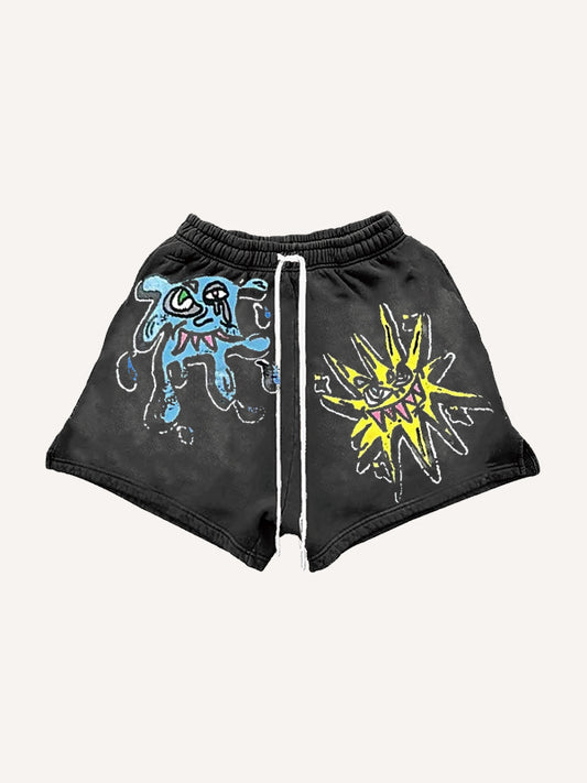 Hand-painted street style monster cardigan sweatshirt