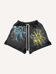 Hand-painted street style monster cardigan sweatshirt