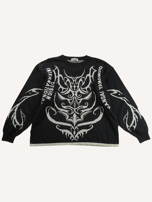 Big Spider Knit Skull Loose Sweater