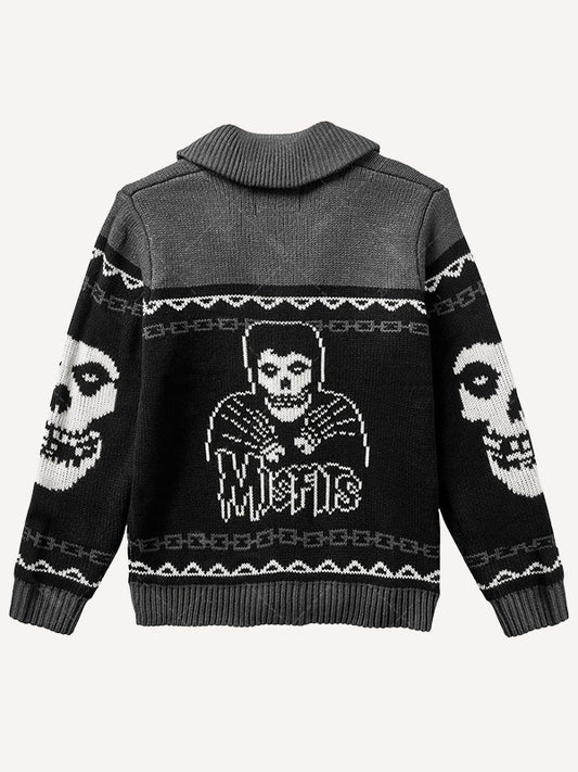 skull-style lapel sweater