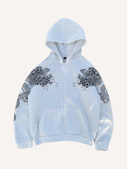 Handsome sweatshirt with Chinese dragon on shoulders