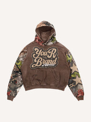 Appliqued patchwork weekend print rap sweatshirt