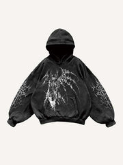 Figure&Wing Graphic Print Slant Pockets Hoodie
