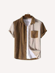 Colorblock Textured Patch Pocket Drawstring Waist Two-Piece Set