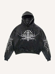 Figure&Wing Graphic Print Slant Pockets Hoodie