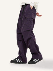 Solid Color Flap Pocket Side Cargo Pants