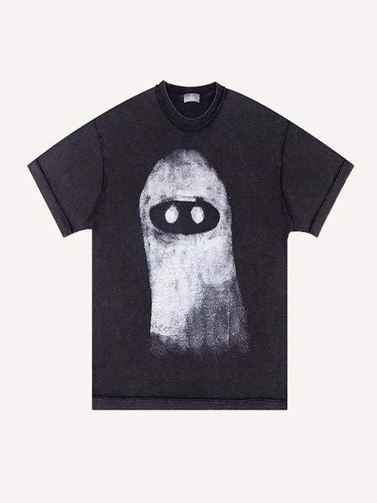 Ghost Print Round Neck T-shirt