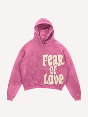 Letter Print Slant Pockets Hoodie