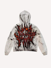 Graphic Print Slant Pockets Hoodie
