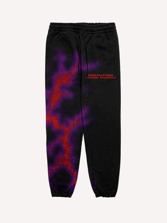 Car&Lightning&Letter Print Drawstring Waist Two-Piece Set