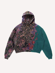 Fire Death Hell Skeleton Army Slant Pockets Hoodie