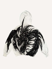 Hoodie mit Grafikdruck und schrägen Taschen