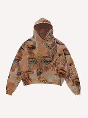 Figure All Over Print Slant Pockets Hoodie