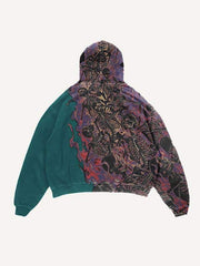 Fire Death Hell Skeleton Army Slant Pockets Hoodie