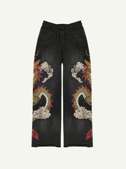 Dragon Elastic Waist Pants