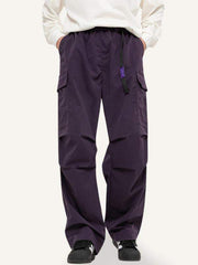Solid Color Flap Pocket Side Cargo Pants
