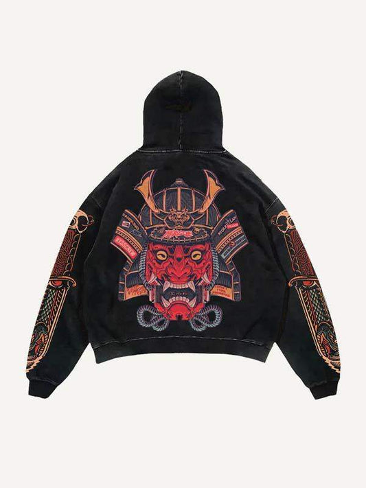 Kapuzenpullover mit Ghost General&Dagger-Print und schrägen Taschen