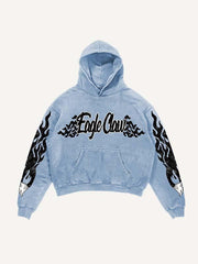Eagle Graphic Print Slant Pockets Hoodie