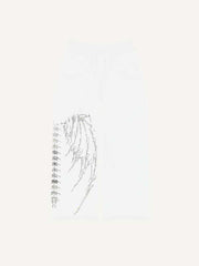 Skeleton&Wing Faux Rhinestones Print Elastic Waist Pants