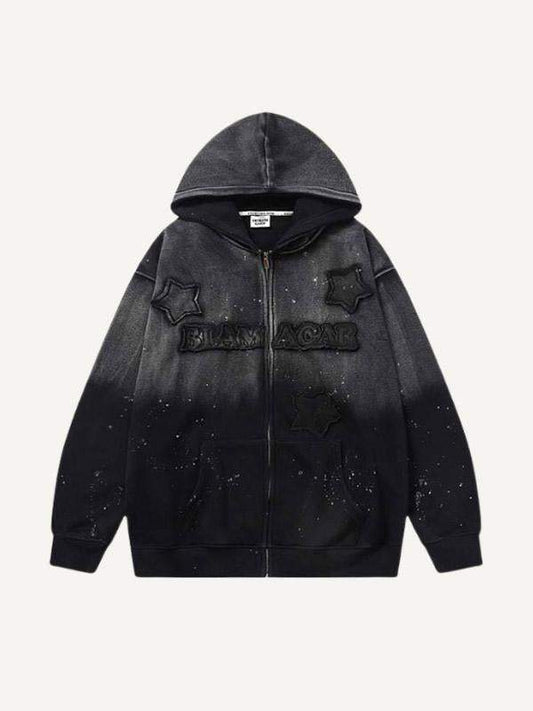 Begoberg&Gypsophila Colorblock-Kapuzenmantel mit Reißverschluss und schrägen Taschen