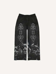Dog Graphic Print Elastic Waist Pants
