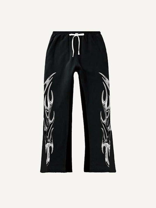 Graphic Print Elastic Waist Pants
