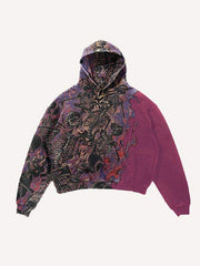 Fire Death Hell Skeleton Army Slant Pockets Hoodie