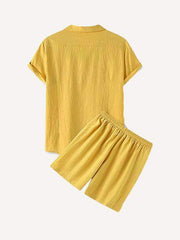 Solid Color Patch Pocket Drawstring Waist Two-Piece Set