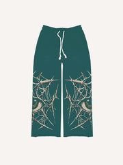 Eye&Letter&Graphic Print Elastic Waist Pants